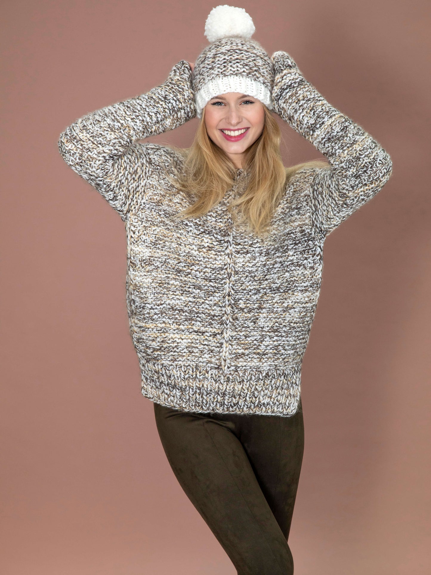 Pulli kraus rechts mit Patentmasche