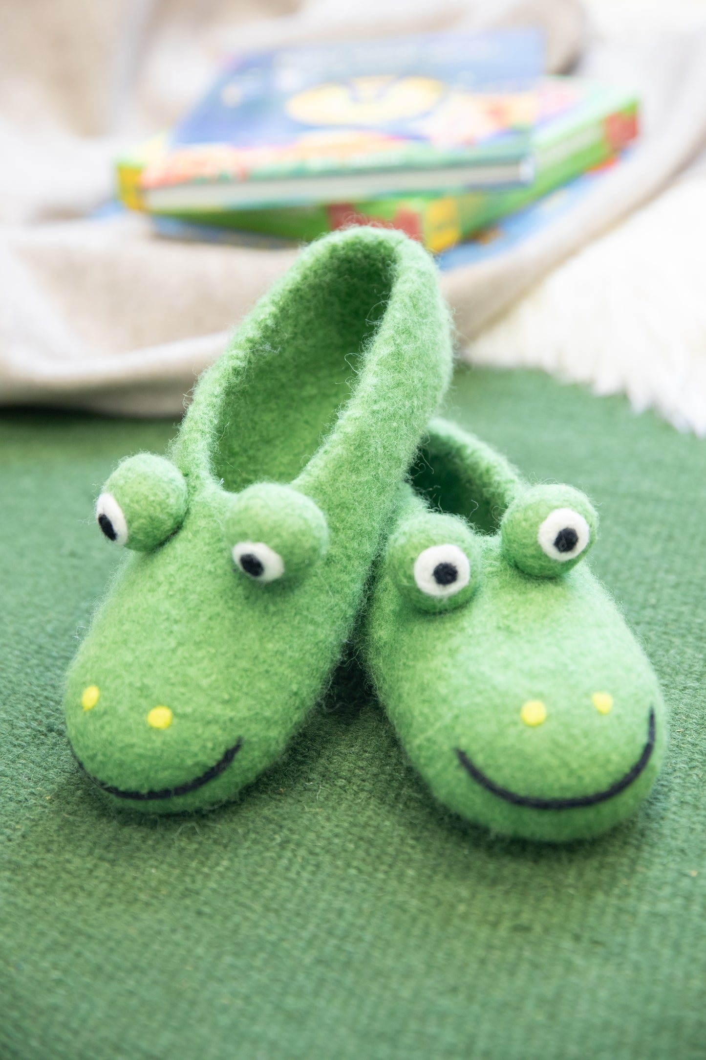 Filzhausschuhe „Frosch“