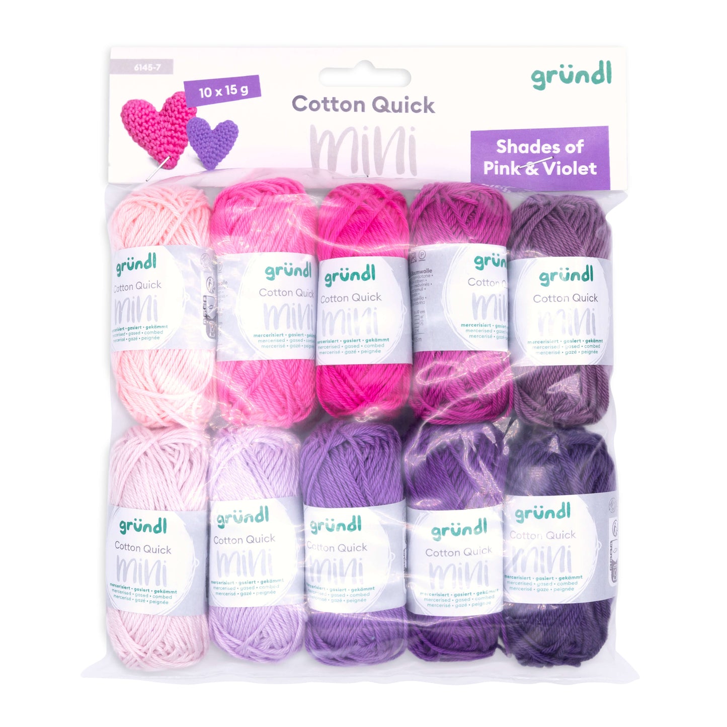 Cotton Quick Mini Shades 10 x 15 g - pink + violett