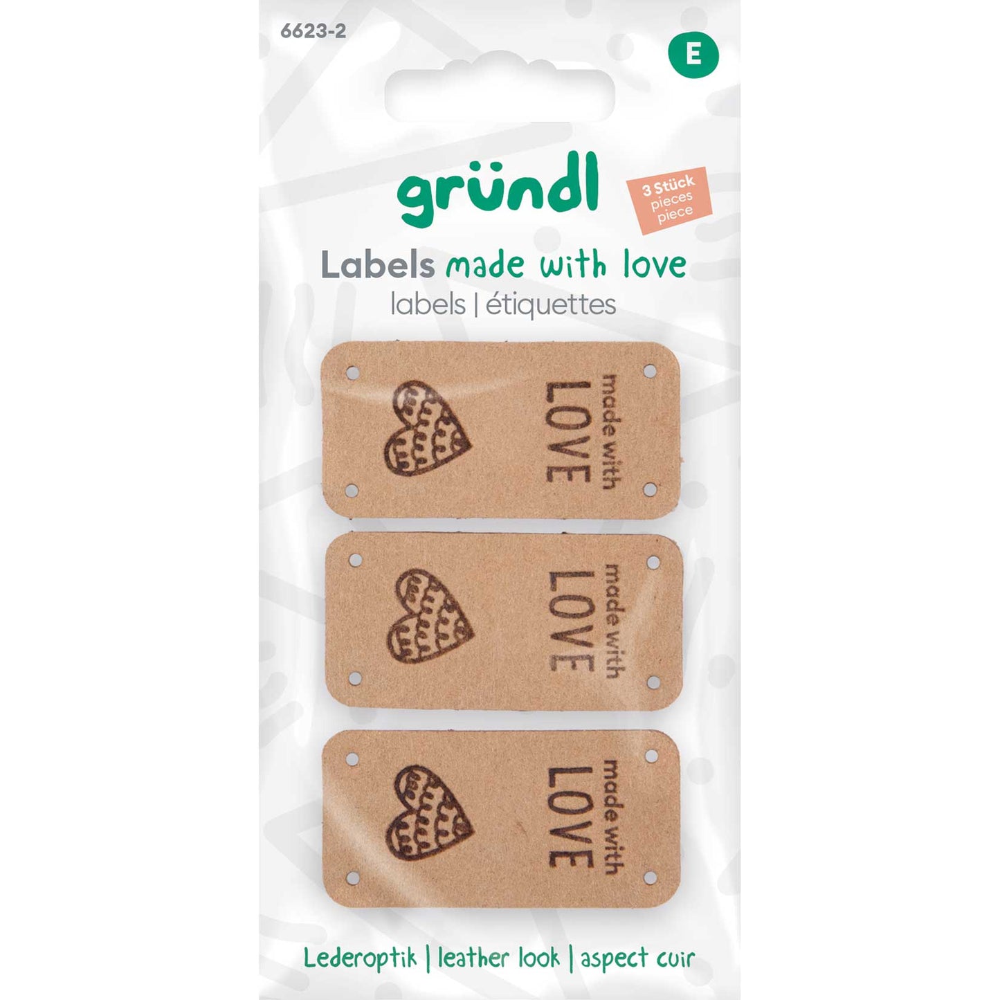 Labels in Lederoptik - braun