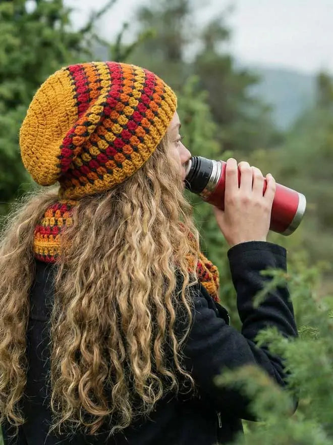 Kit de crochet Bonnet et écharpe tube Autumn