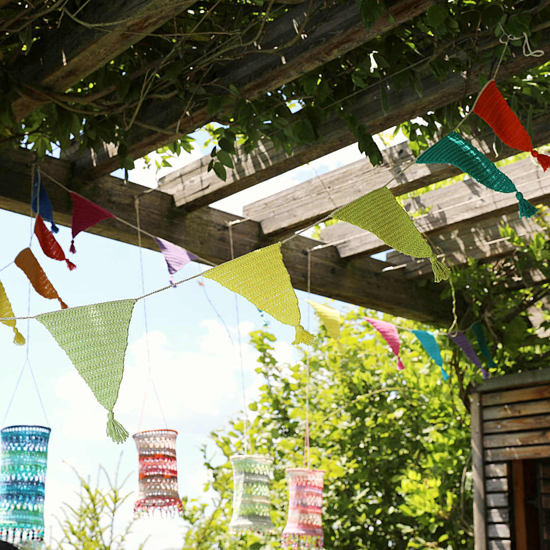 crocheted pennants