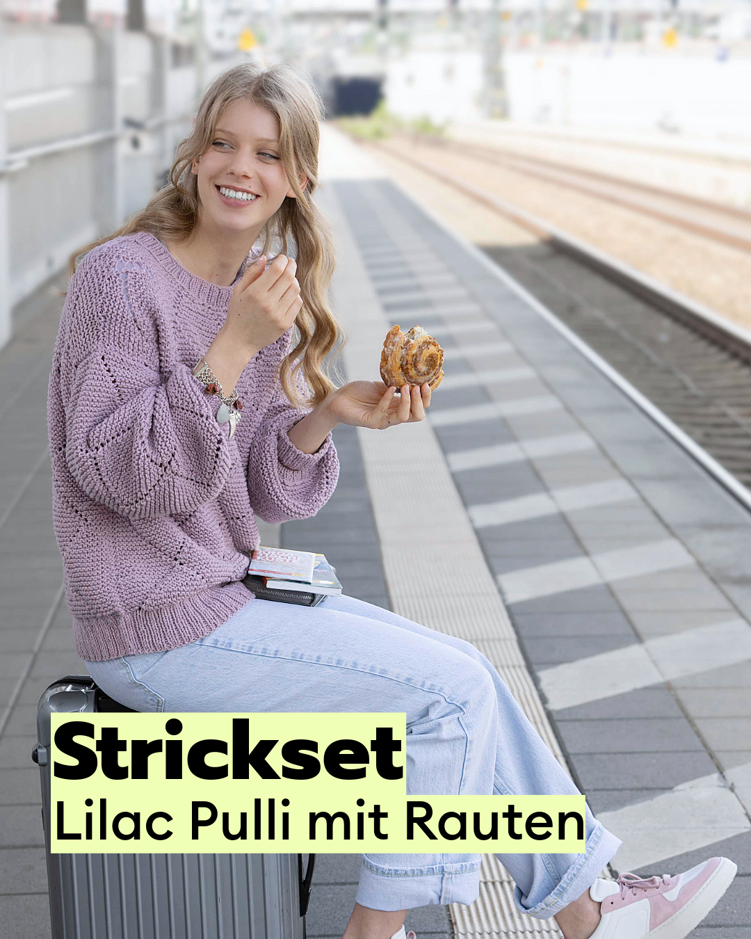 Strickset Lilac Pulli mit Rauten