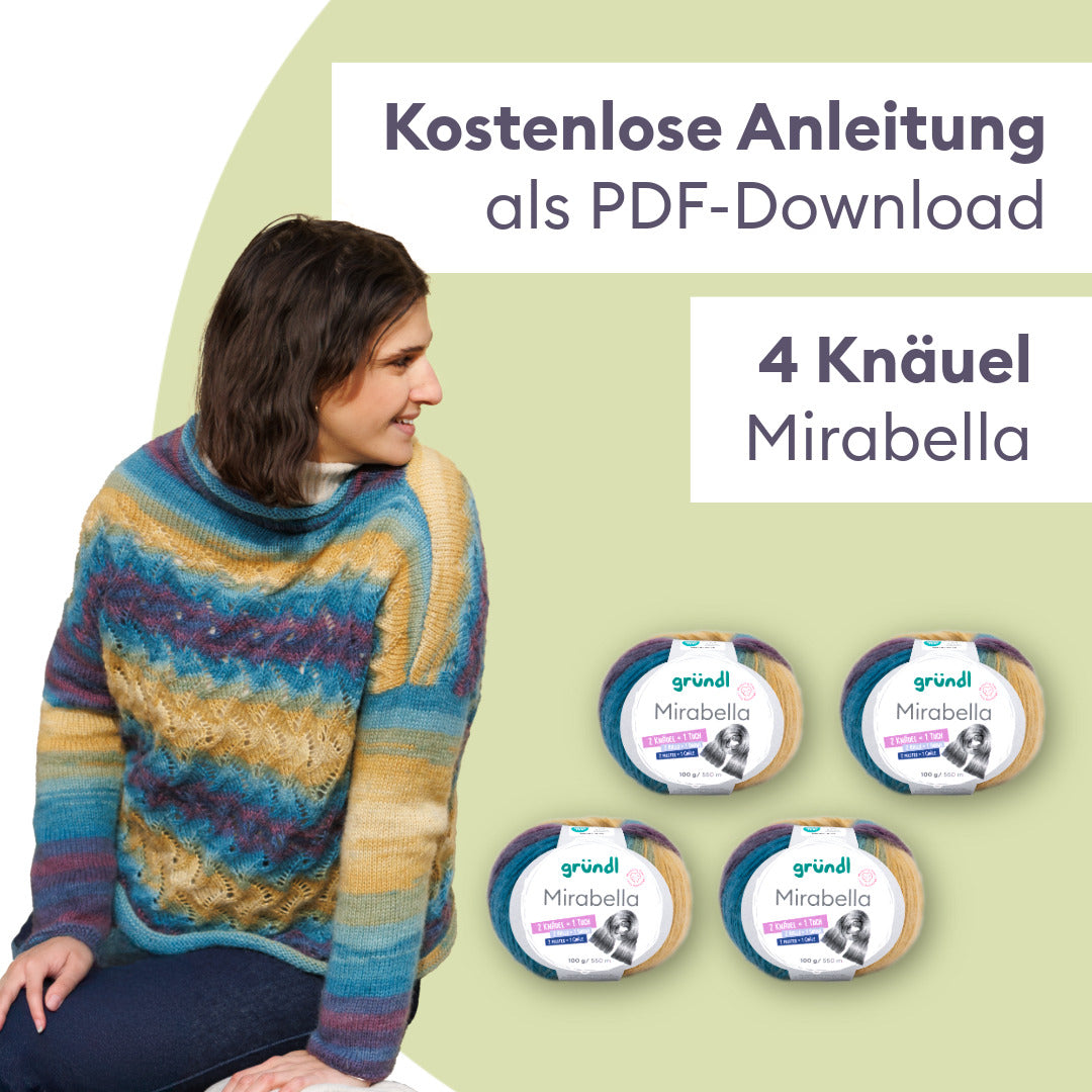 Knitting kit Mirabella sweater in openwork pattern