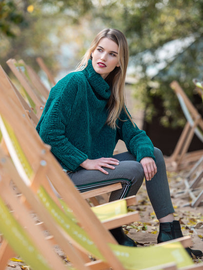 Chenillepullover mit Rollkragen