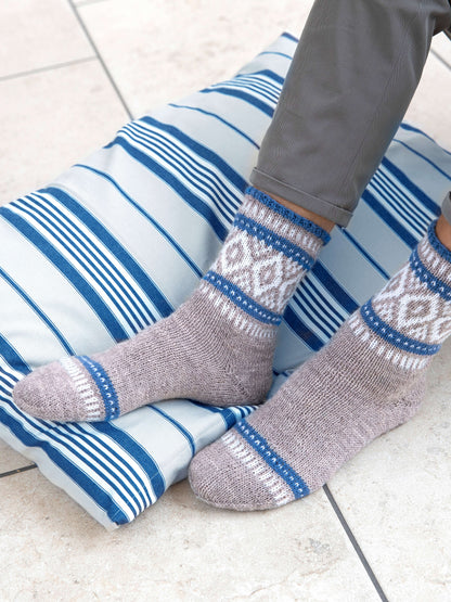 Socken mit Norwegermuster