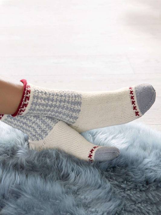 Socken mit Hahnentrittmuster