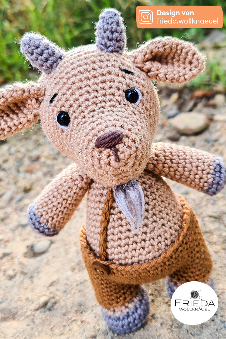Amigurumi-Ziege aus Baumwolle