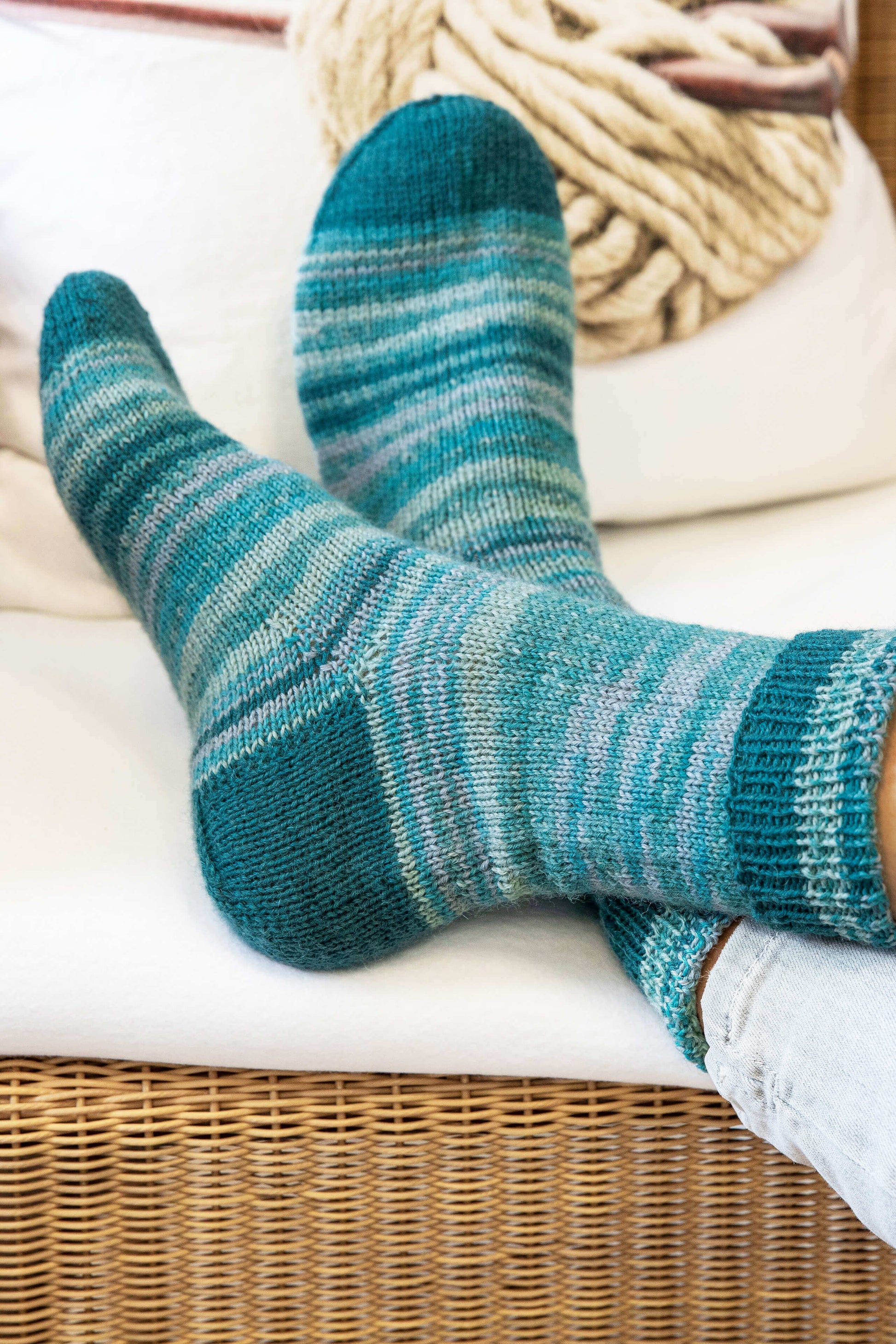 Damensocken mit Ferse und Spitze in uni