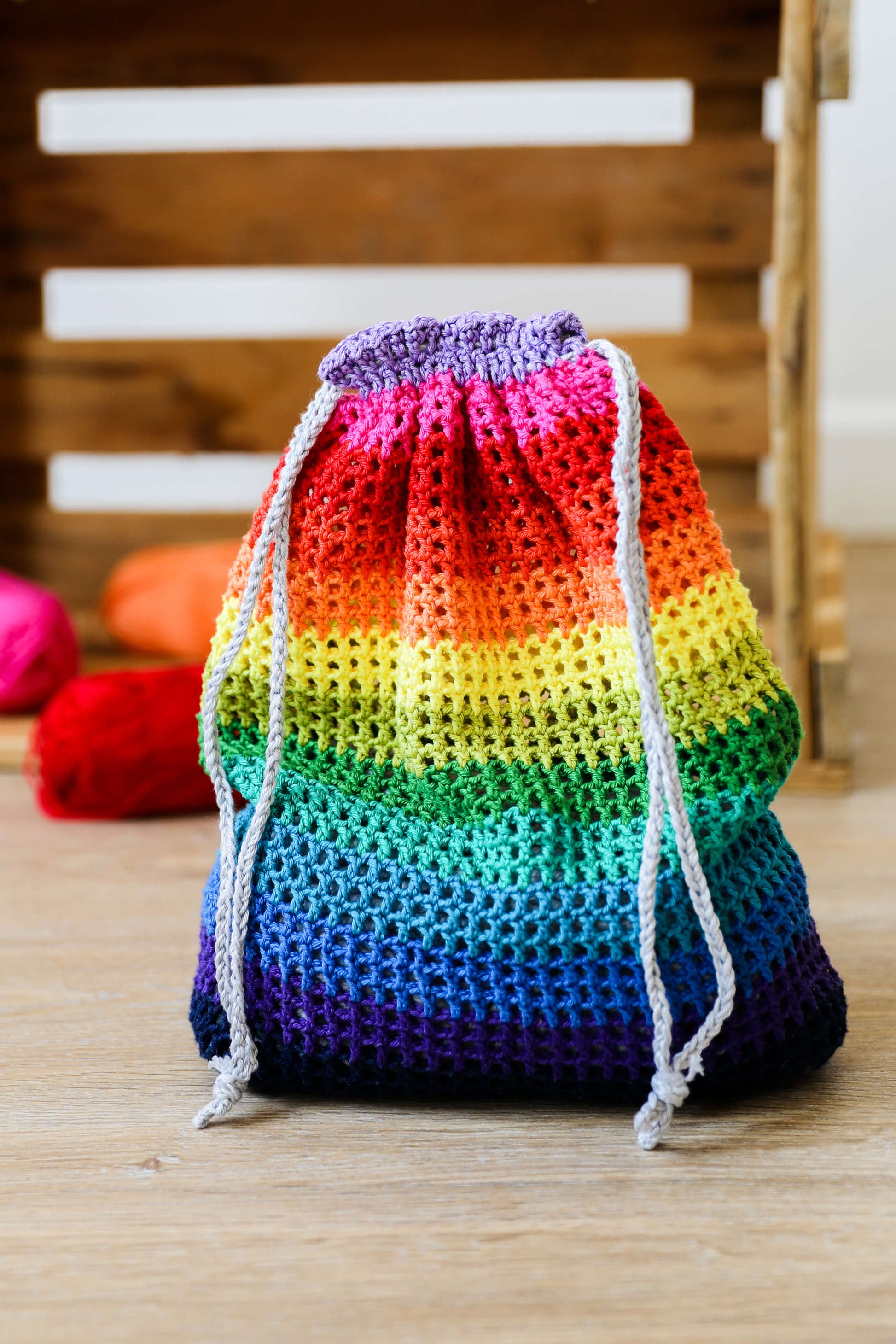 Bunt gestreiftes Netz