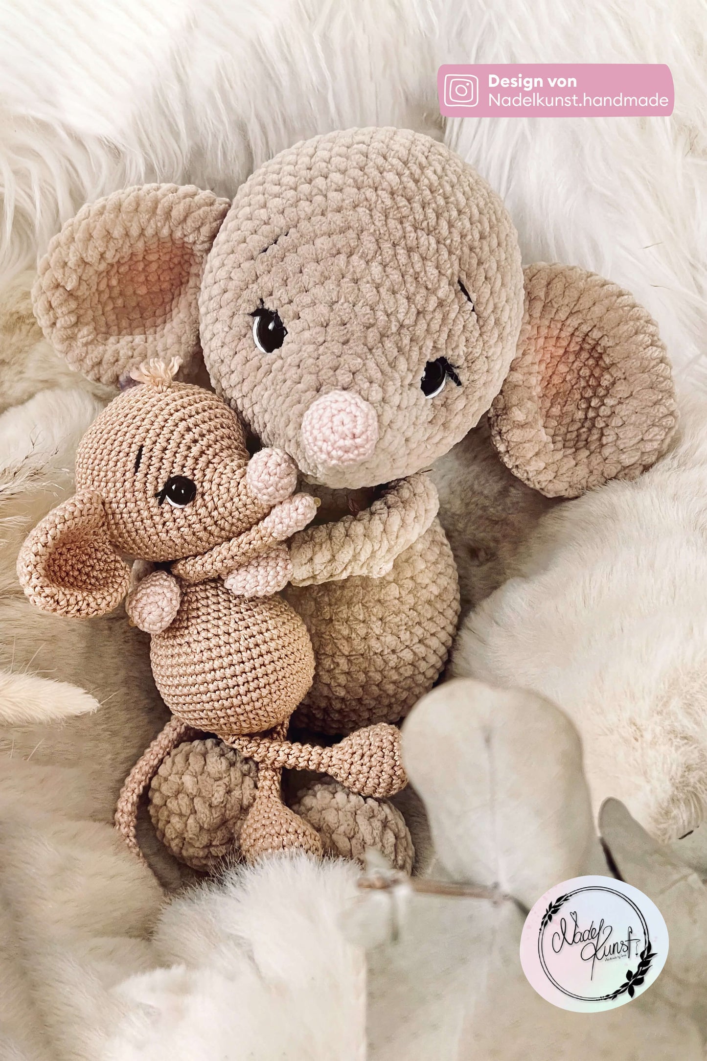 Amigurumi Maus Milly aus Chenillegarn