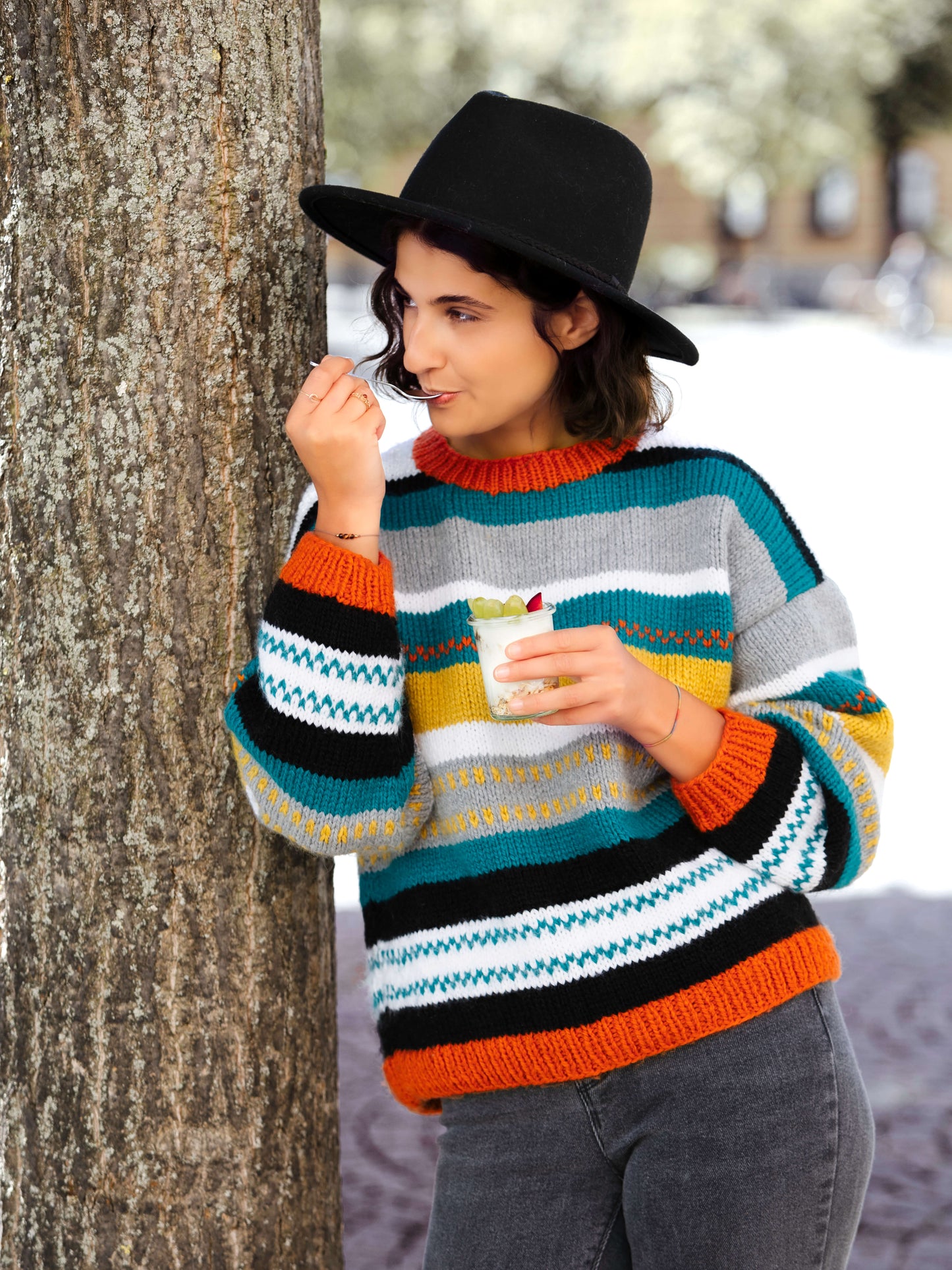 Pullover mit Streifen