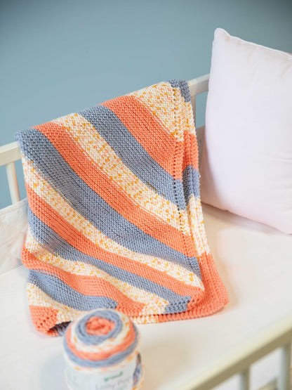 Babydecke diagonal gestrickt