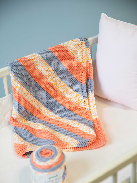 Babydecke diagonal gestrickt