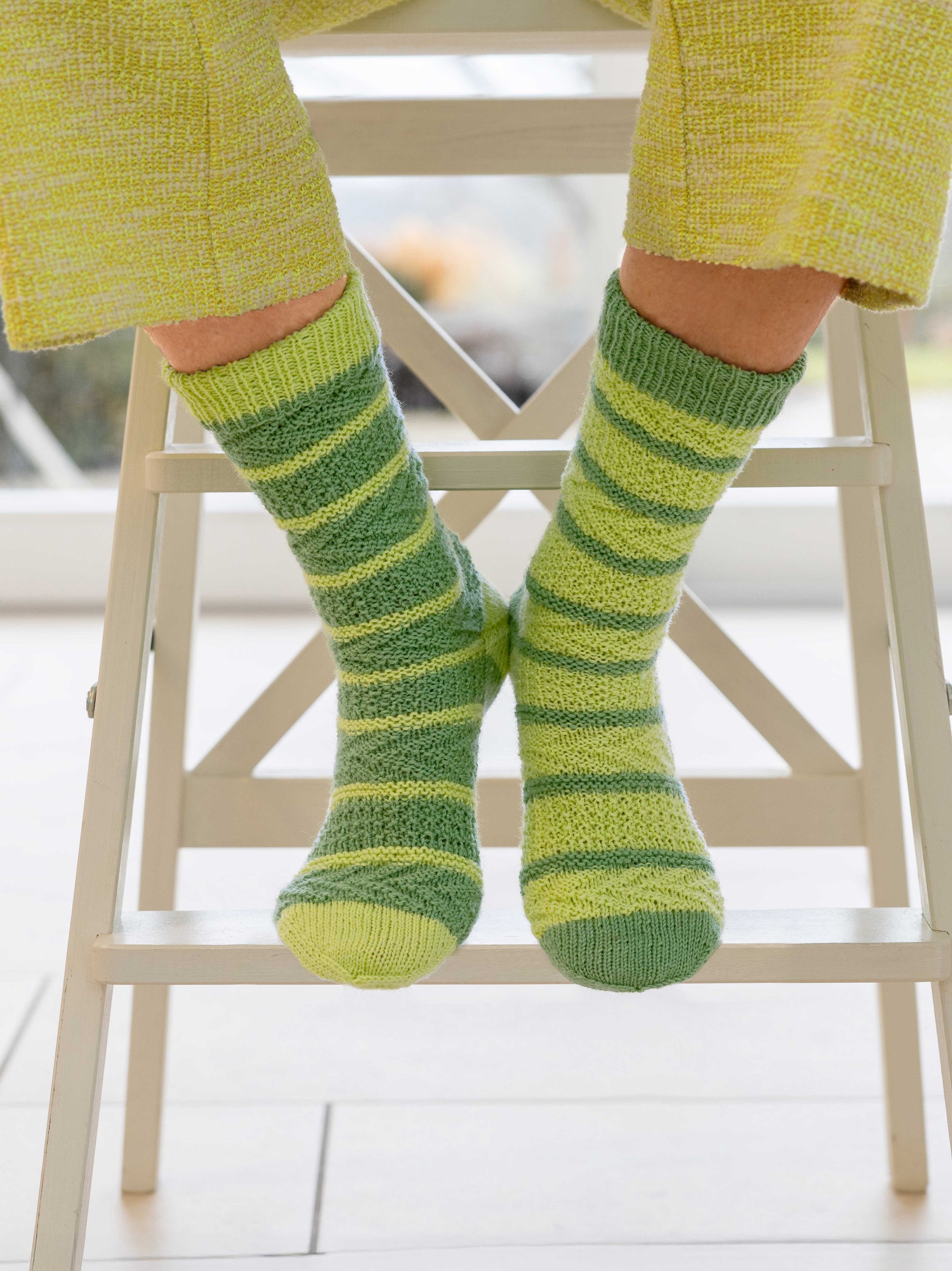 Aktion Grüne Socke: Frauenpower-Socken mit Strukturmuster