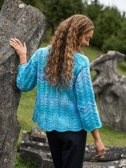 Cardigan im Wellenmuster