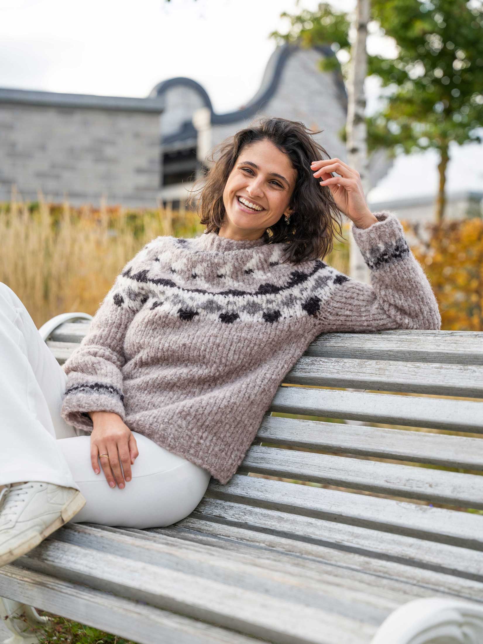 Jacquard-Pulli Top Down