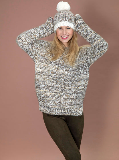 Pulli kraus rechts mit Patentmasche