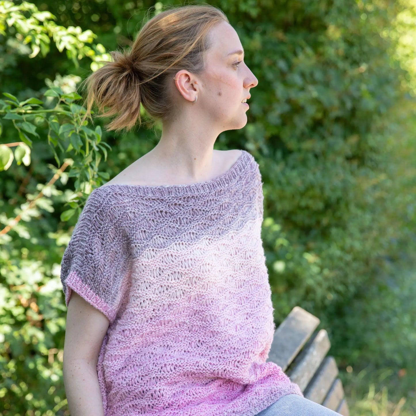 Strickset Sommertop im Wellenmuster