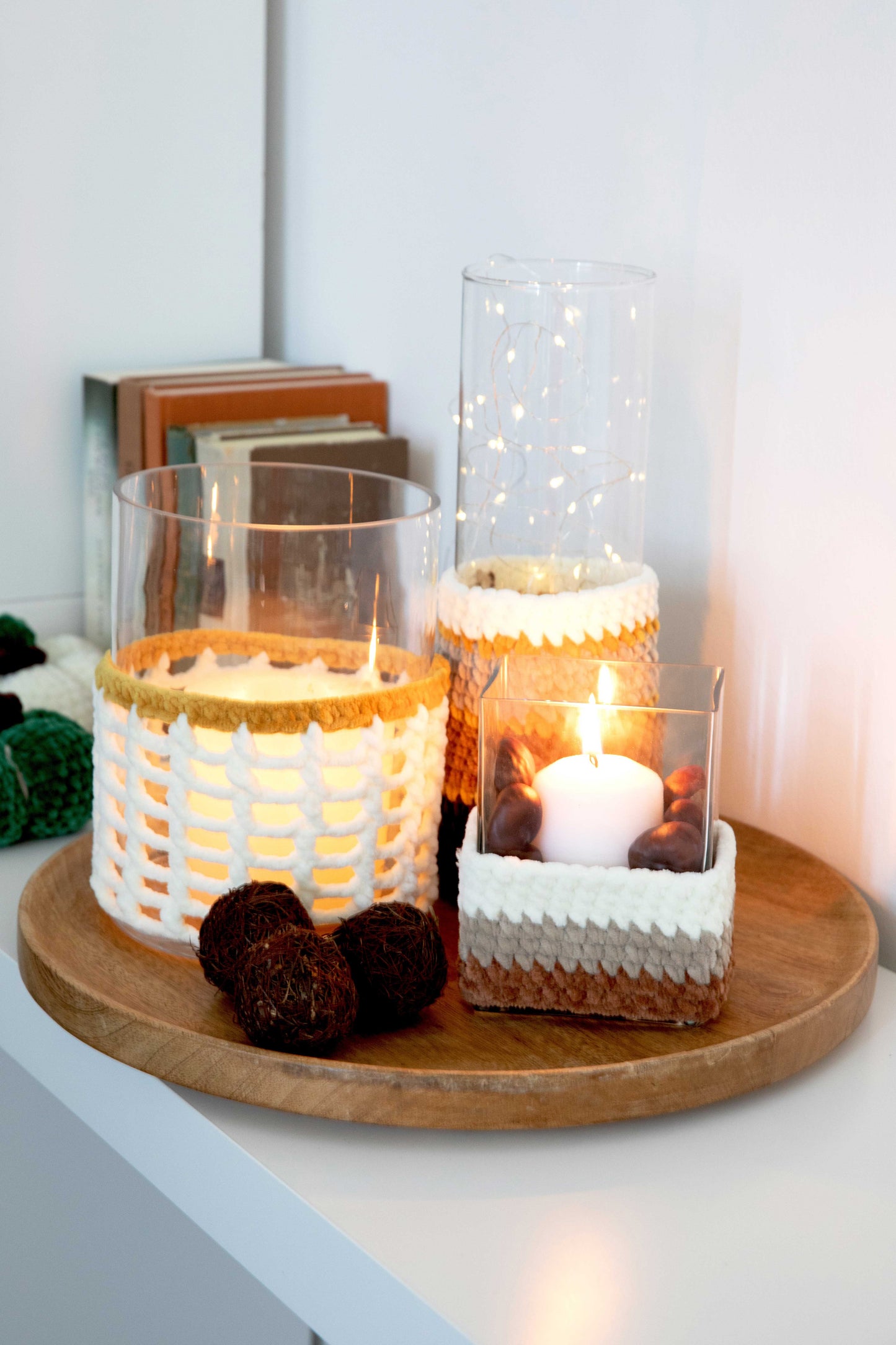 3 herbstliche Windlichter