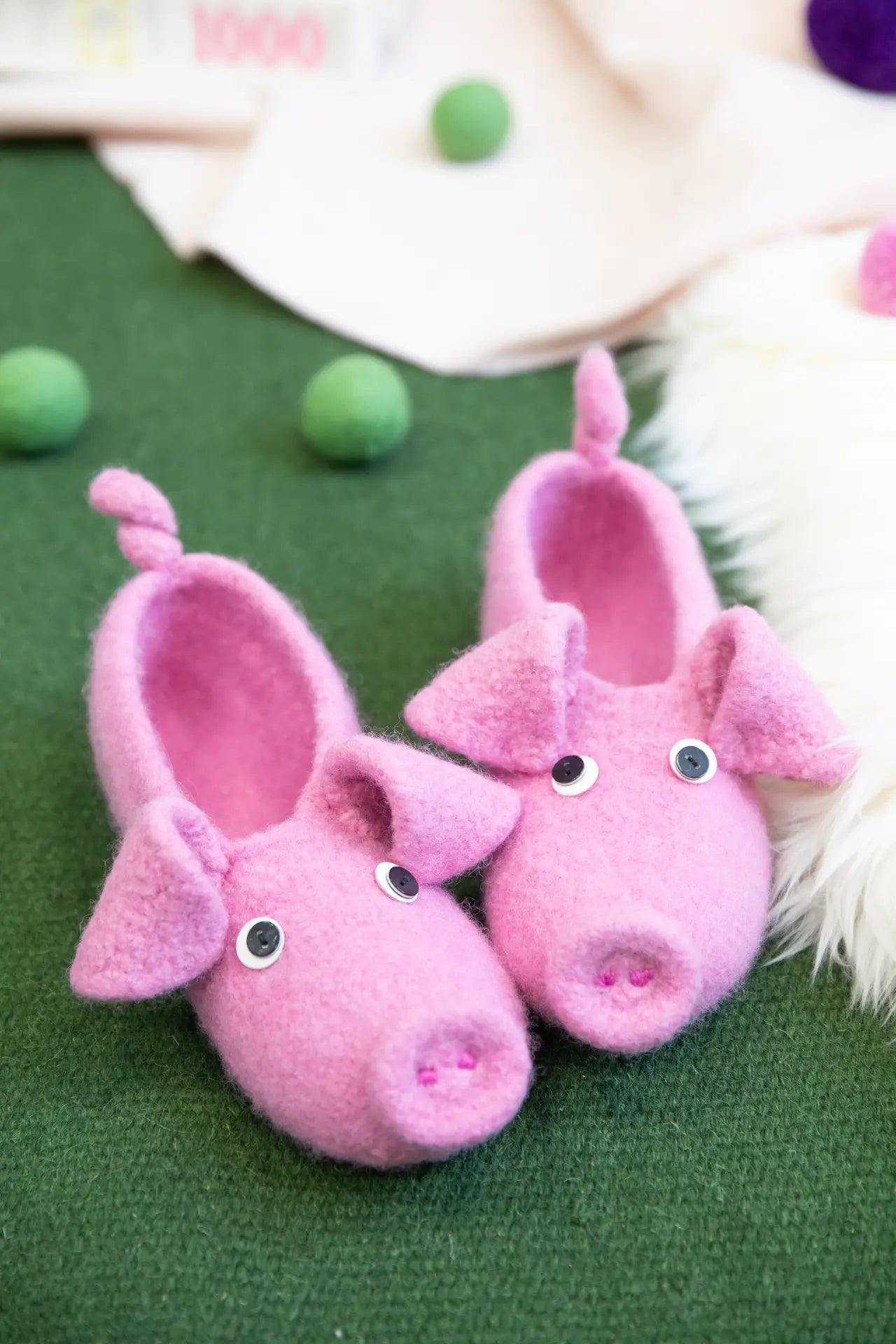 Kit feutre Chaussons en feutre petit cochon