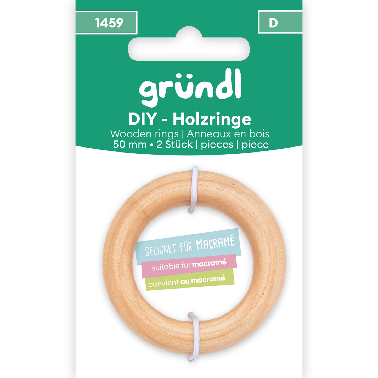 DIY Holzringe, 50 mm, 2 Stück
