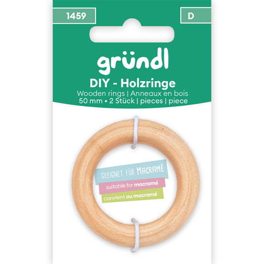 DIY Holzringe, 50 mm, 2 Stück