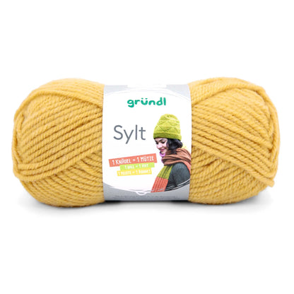 Knitting kit: Scarf in garter stitch for knitting beginners with fringes in autumn colors