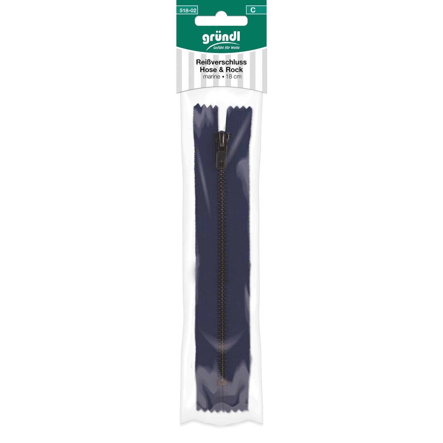 Reißverschluss Hose und Rock, 18 cm