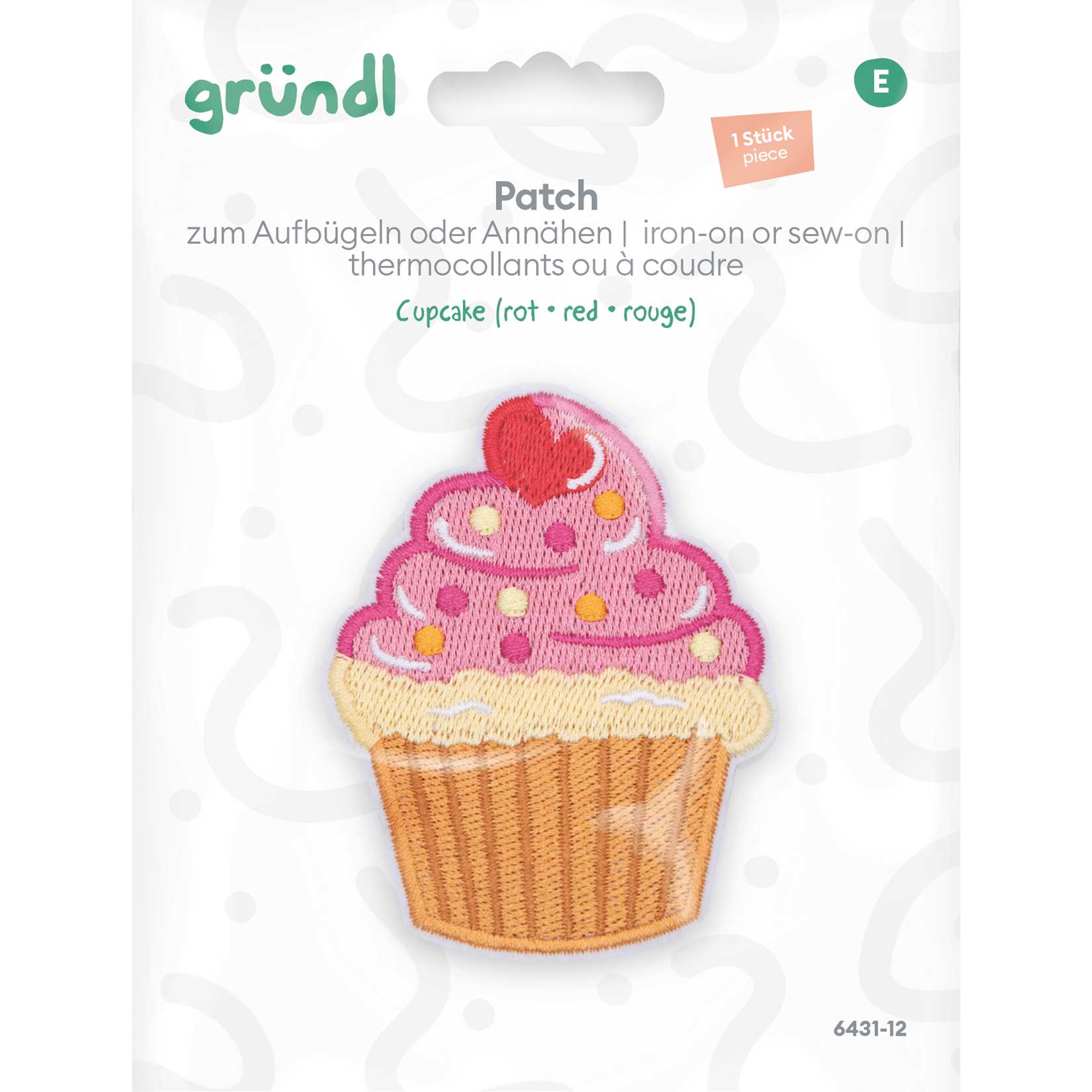 Patches zum Aufbügeln - Cupcake rot