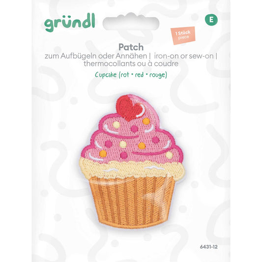 Patches zum Aufbügeln - Cupcake rot