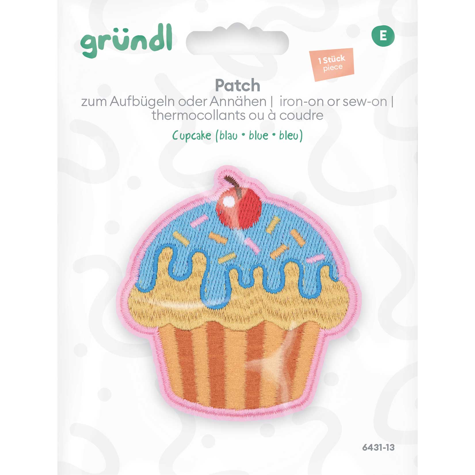 Patches zum Aufbügeln - Cupcake blau