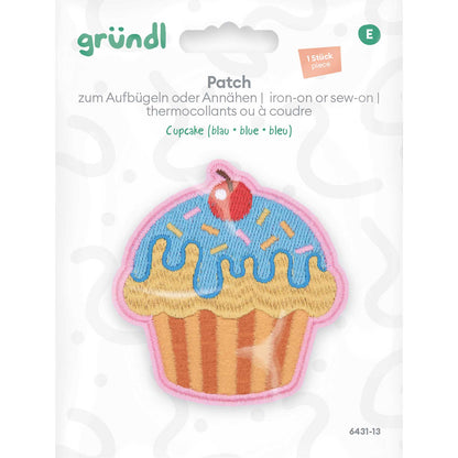 Patches zum Aufbügeln - Cupcake blau