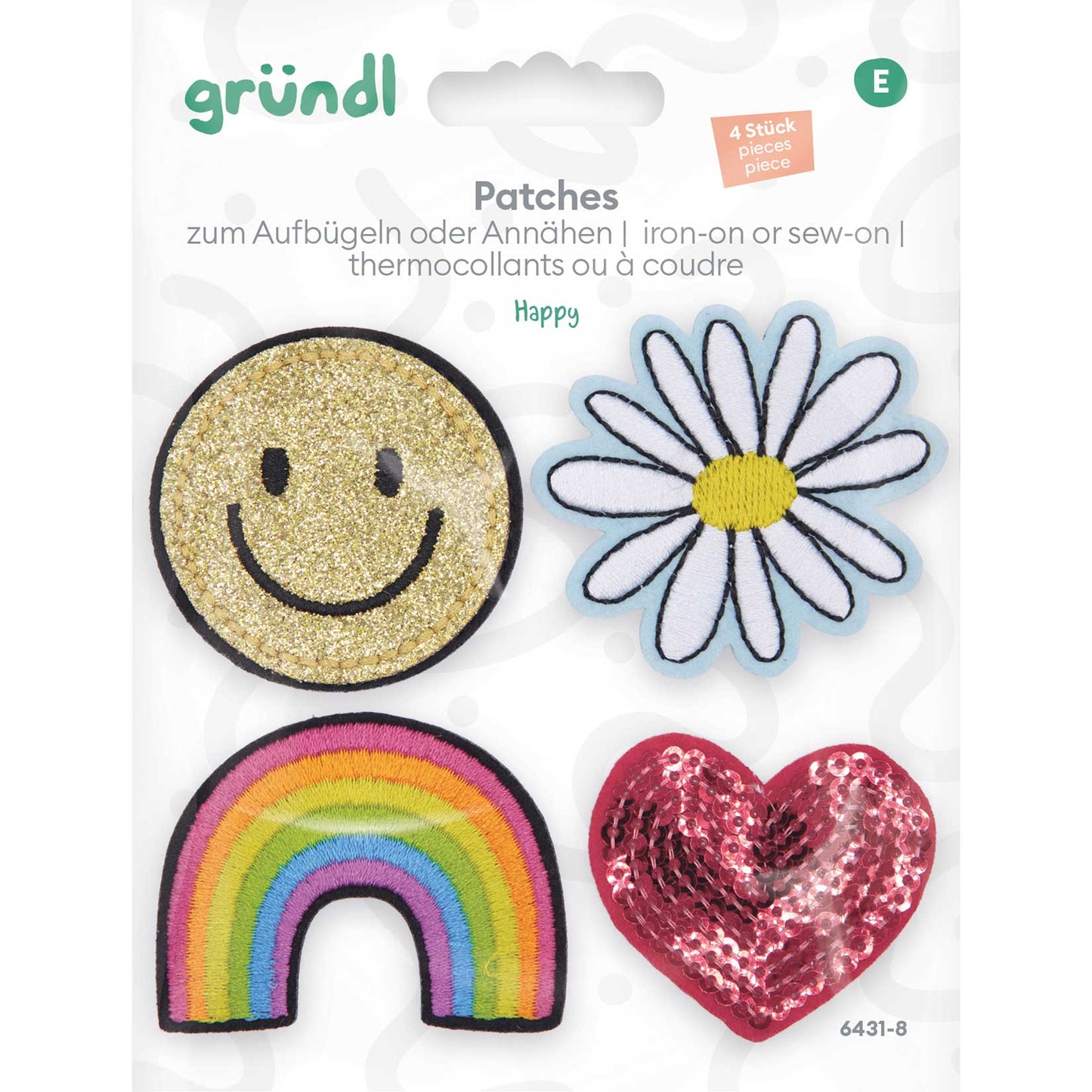Patches zum Aufbügeln - Happy