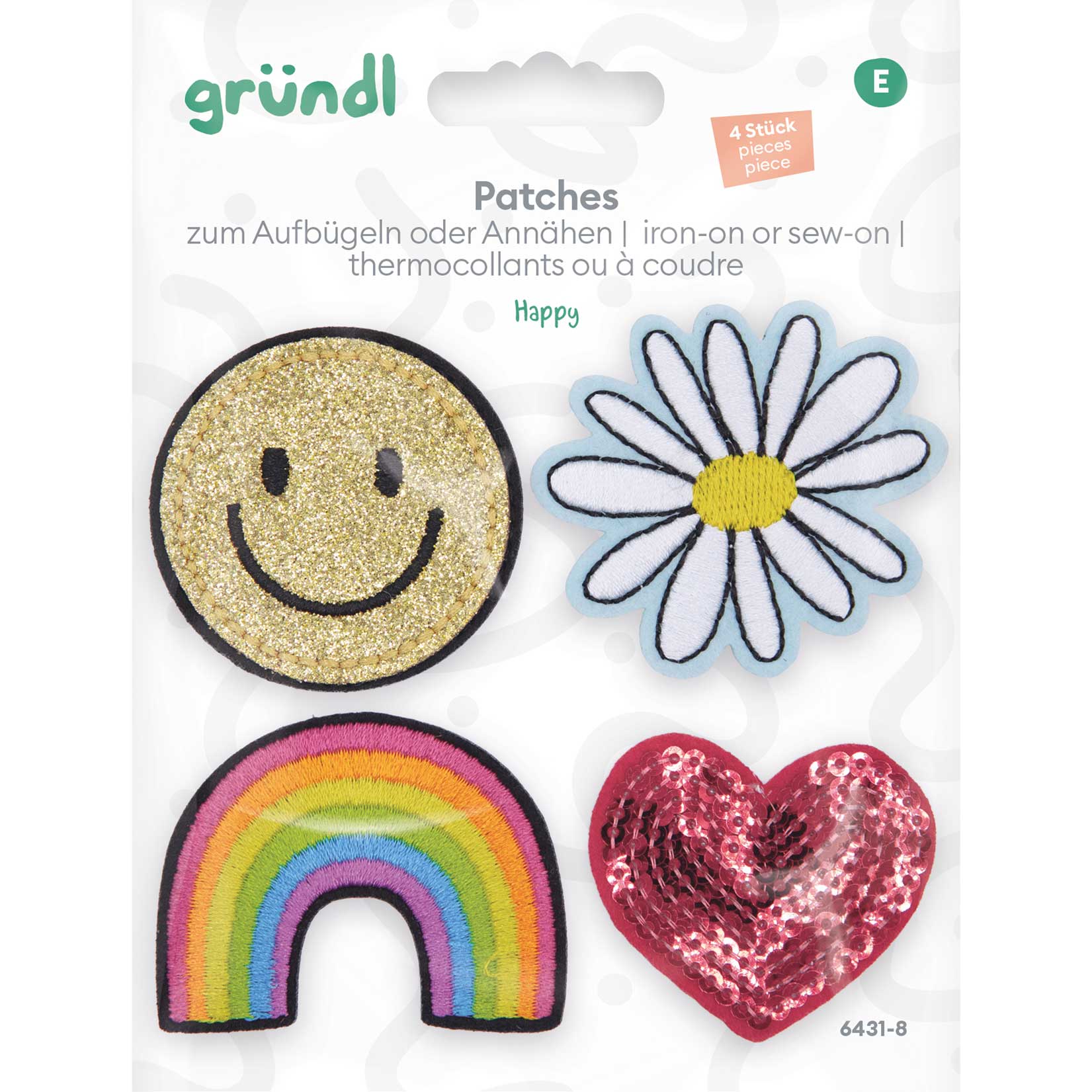 Patches zum Aufbügeln - Happy