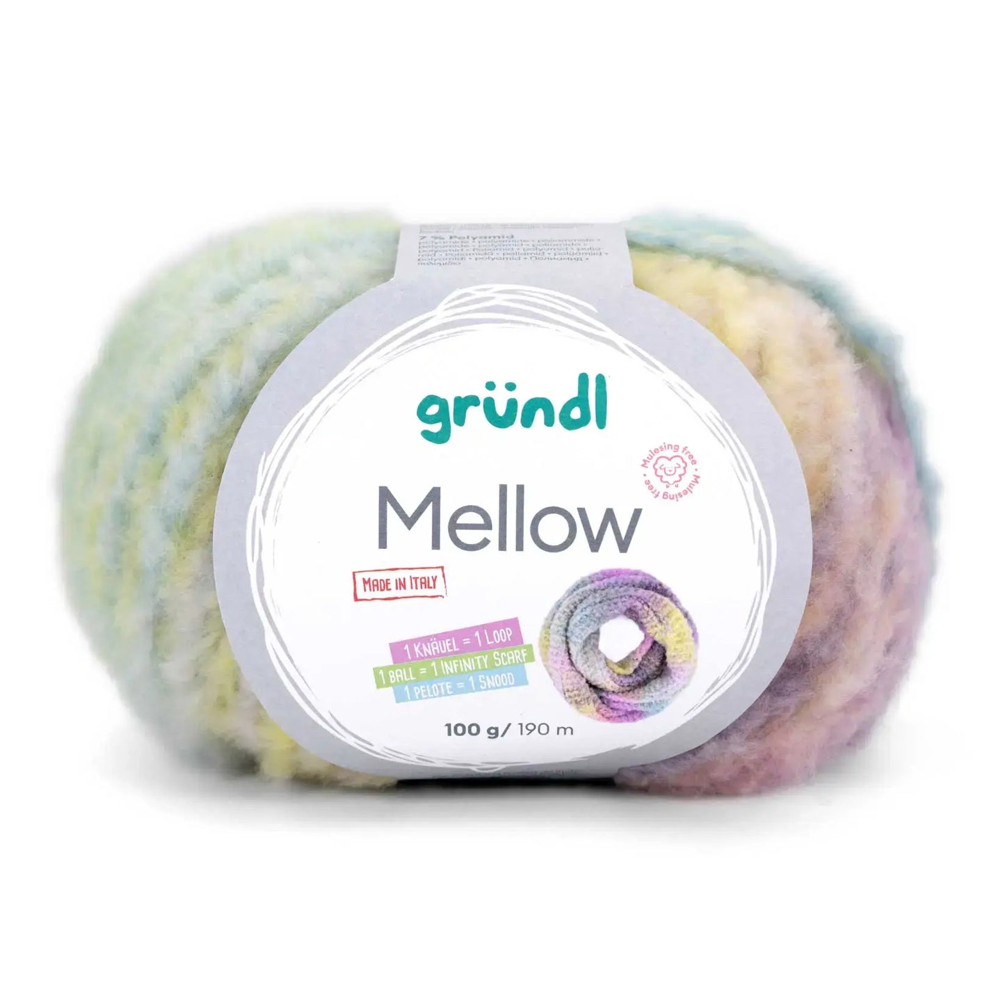 Kit de tricot pour snood en point brioche, en mélange duveteux de mérinos et coton