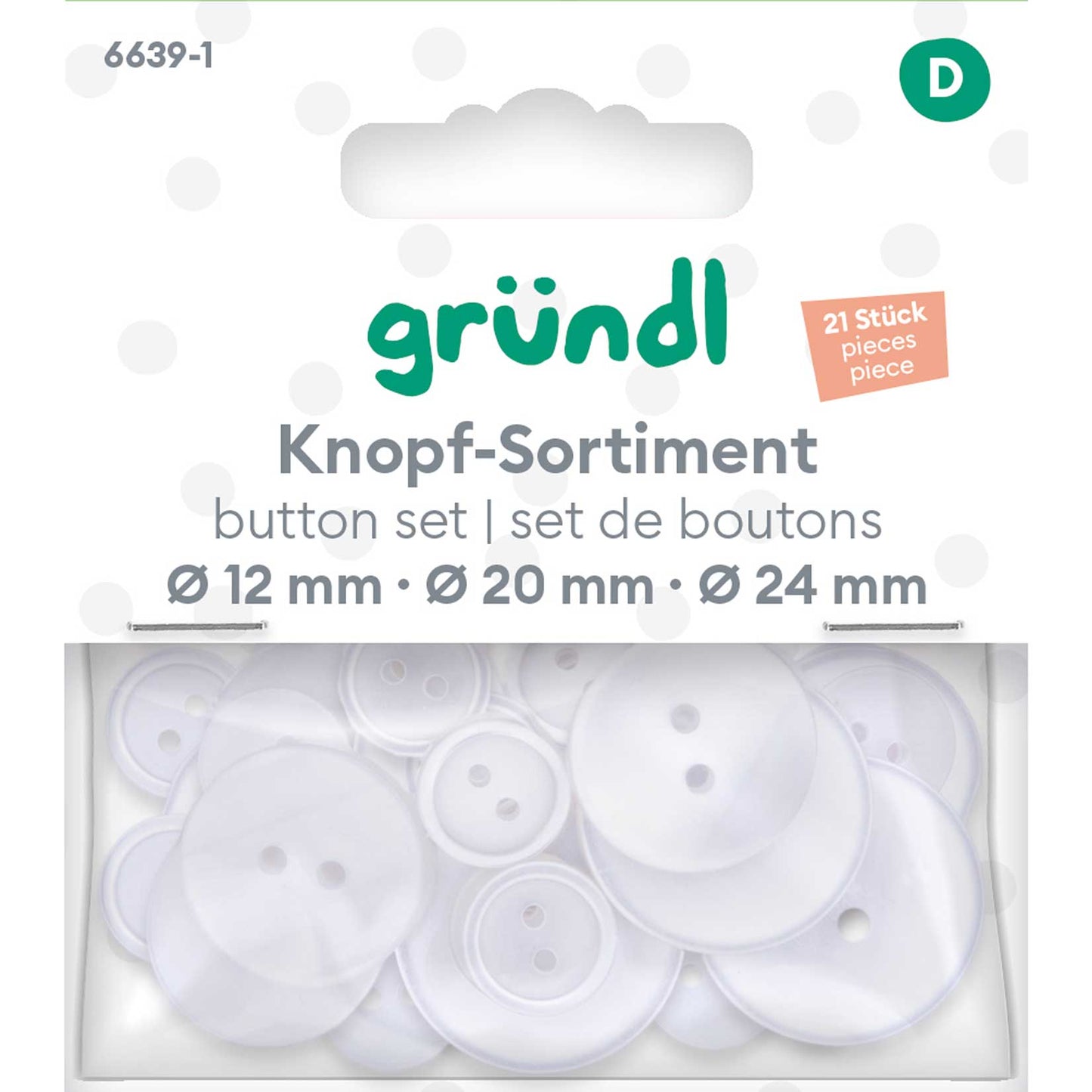 Knopf Sort. Kunstst. Ø 12/20/24 mm, 21 Stück