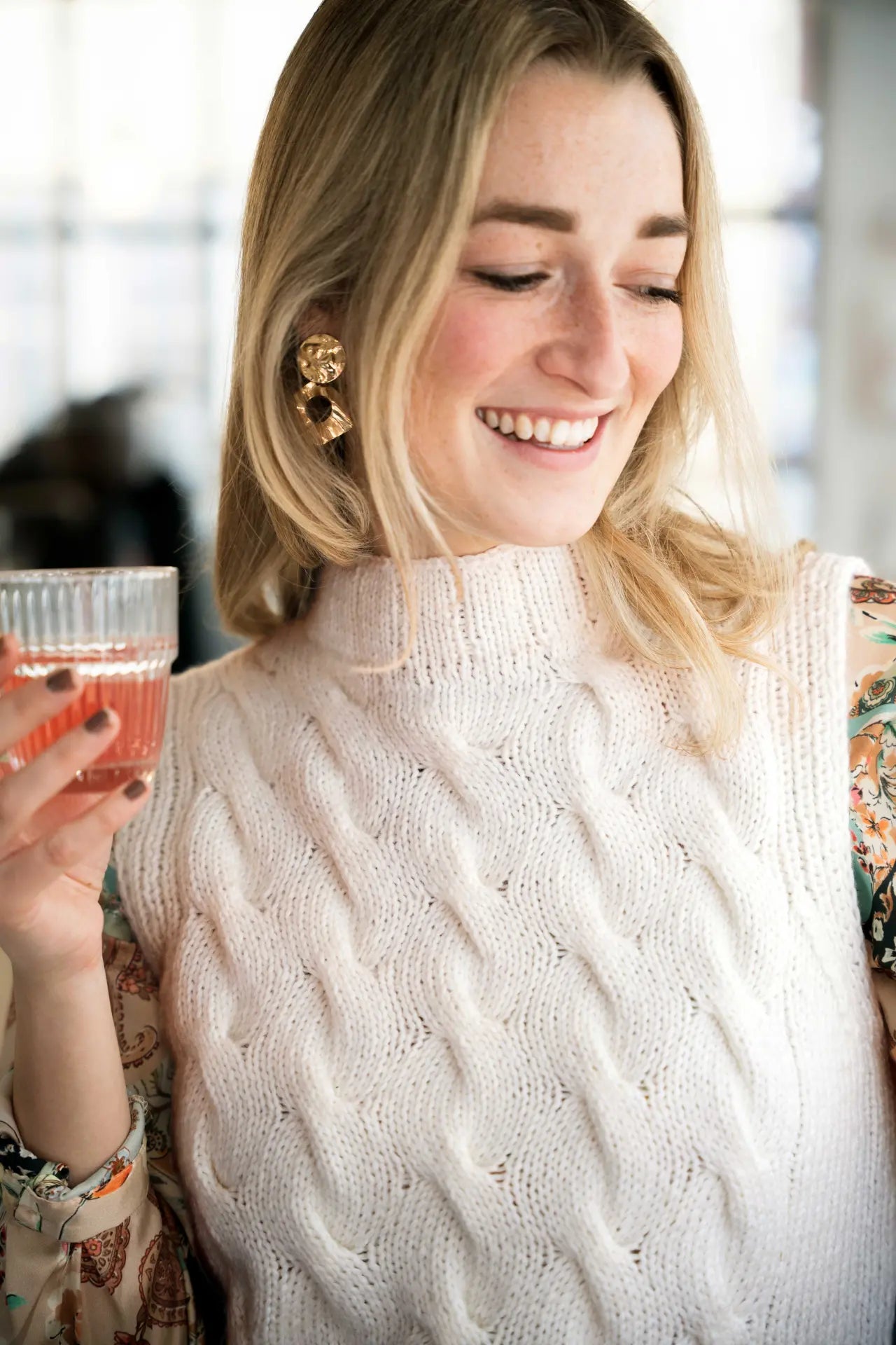 Strickset Sunday Slipover mit Zopfmuster