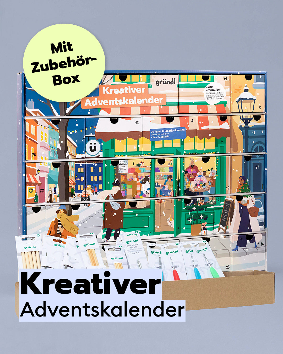 Kreativer Adventskalender mit Zubehörbox 2026