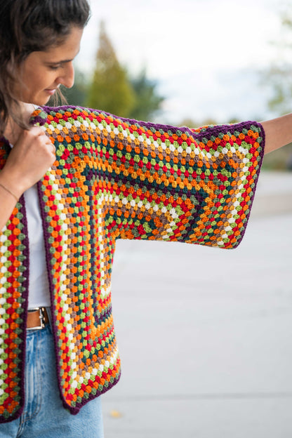 Indian Summer Hexagon Cardigan