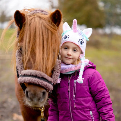Strick- und Häkelset Tiermütze zauberhaftes Einhorn