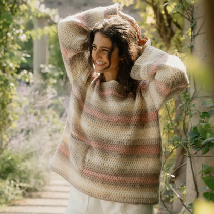 Crochet set sweater with granny squares