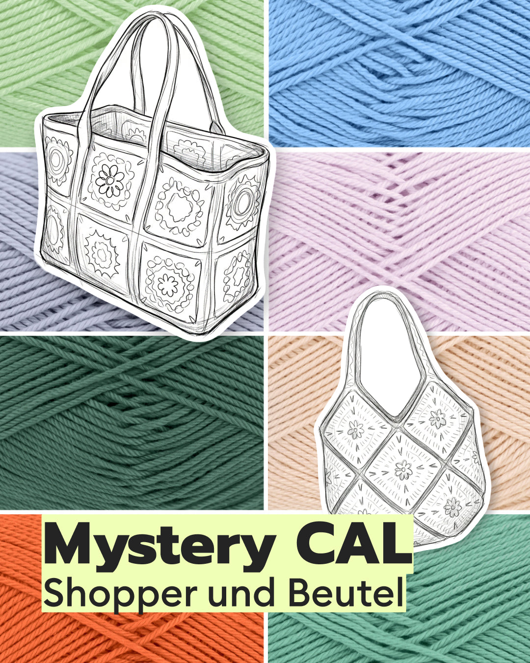 Crochet Set Shopper and Pouch Mystery Crochet Along