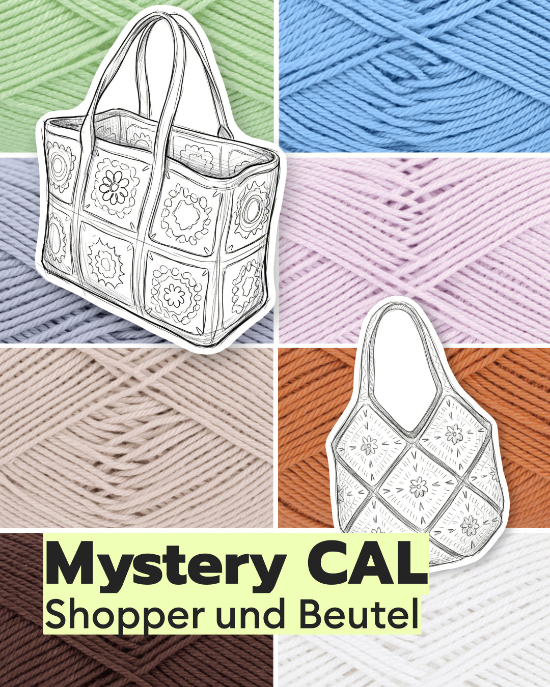 Crochet Set Shopper and Pouch Mystery Crochet Along