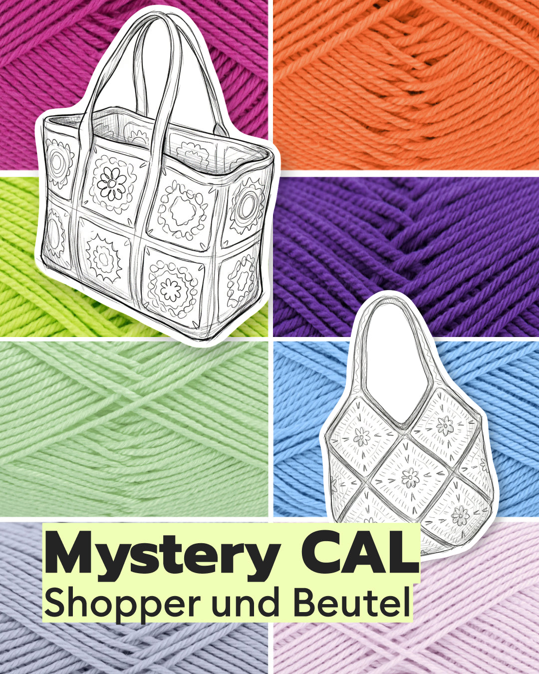 Crochet Set Shopper and Pouch Mystery Crochet Along