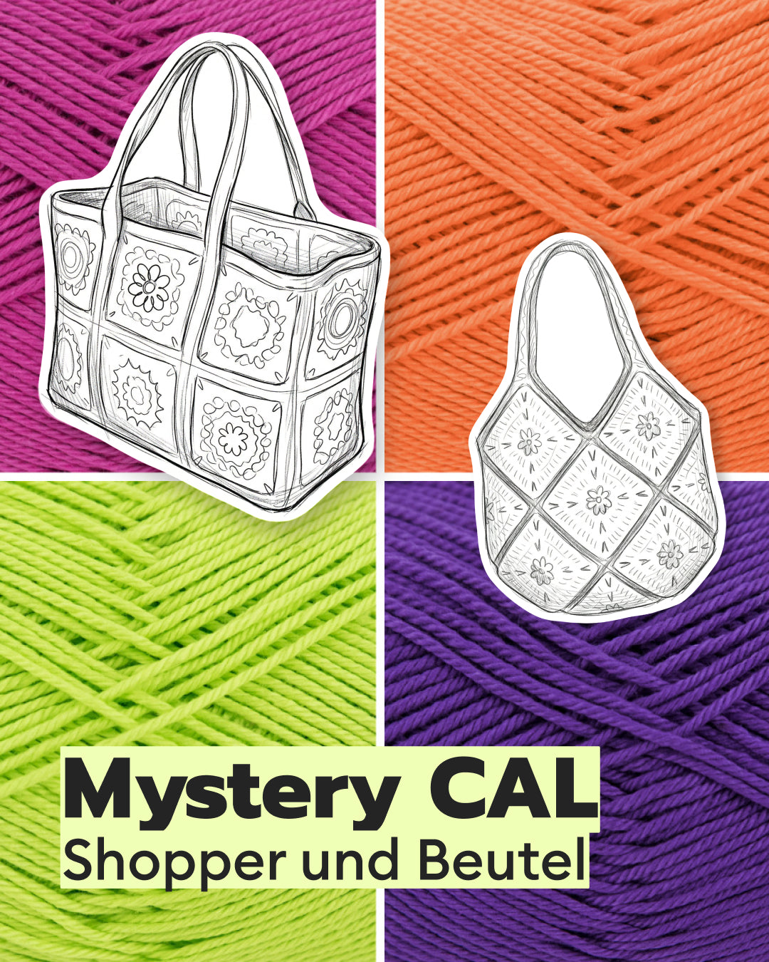 Crochet Set Shopper and Pouch Mystery Crochet Along