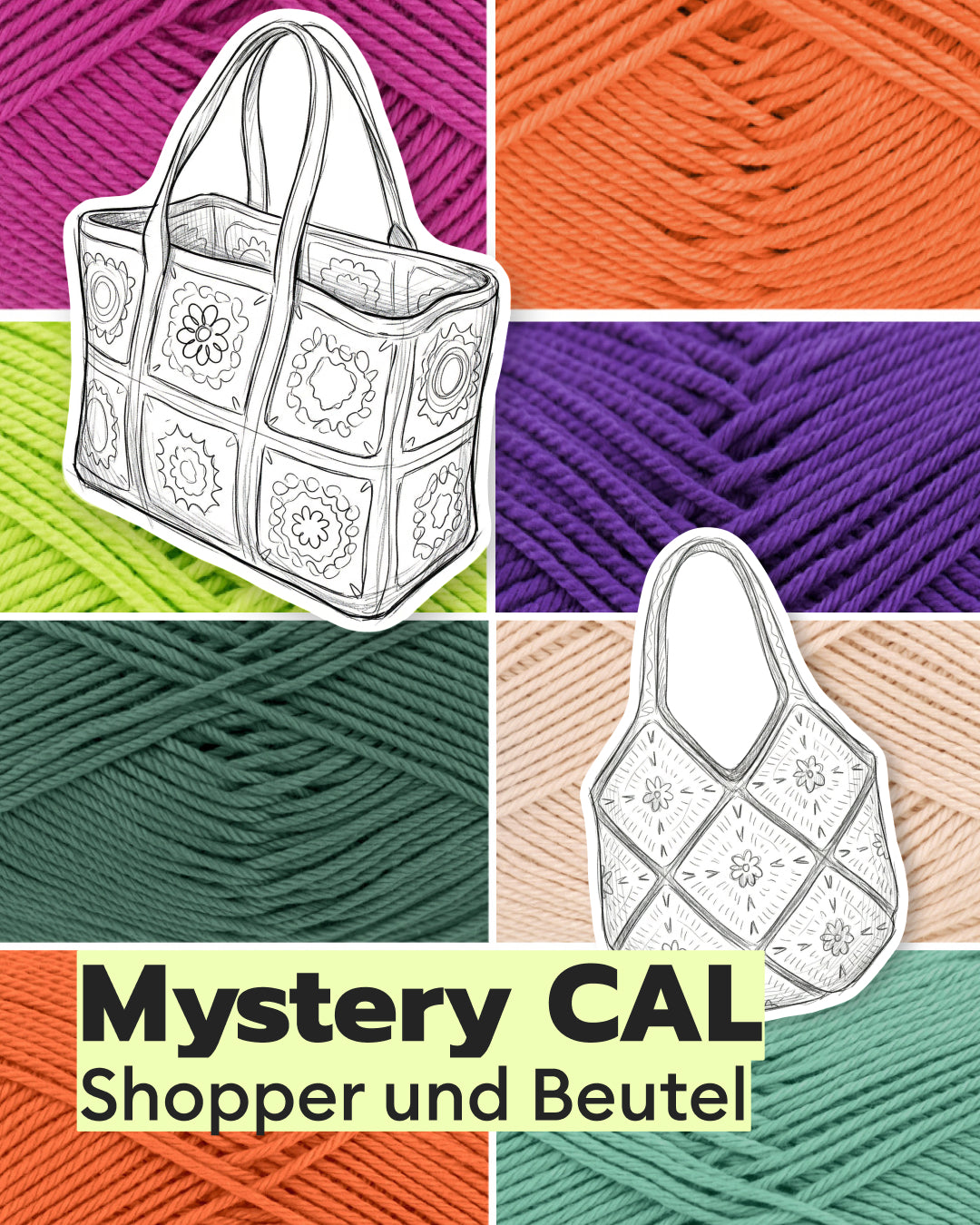 Crochet Set Shopper and Pouch Mystery Crochet Along