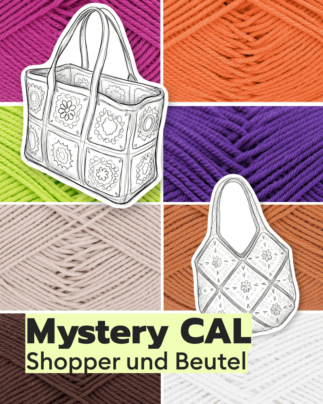 Crochet Set Shopper and Pouch Mystery Crochet Along