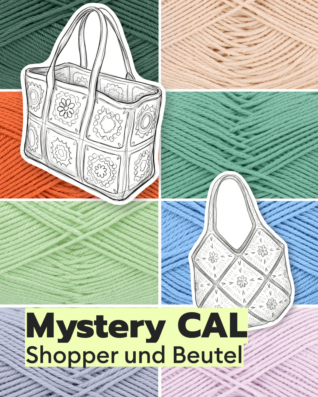 Crochet Set Shopper and Pouch Mystery Crochet Along