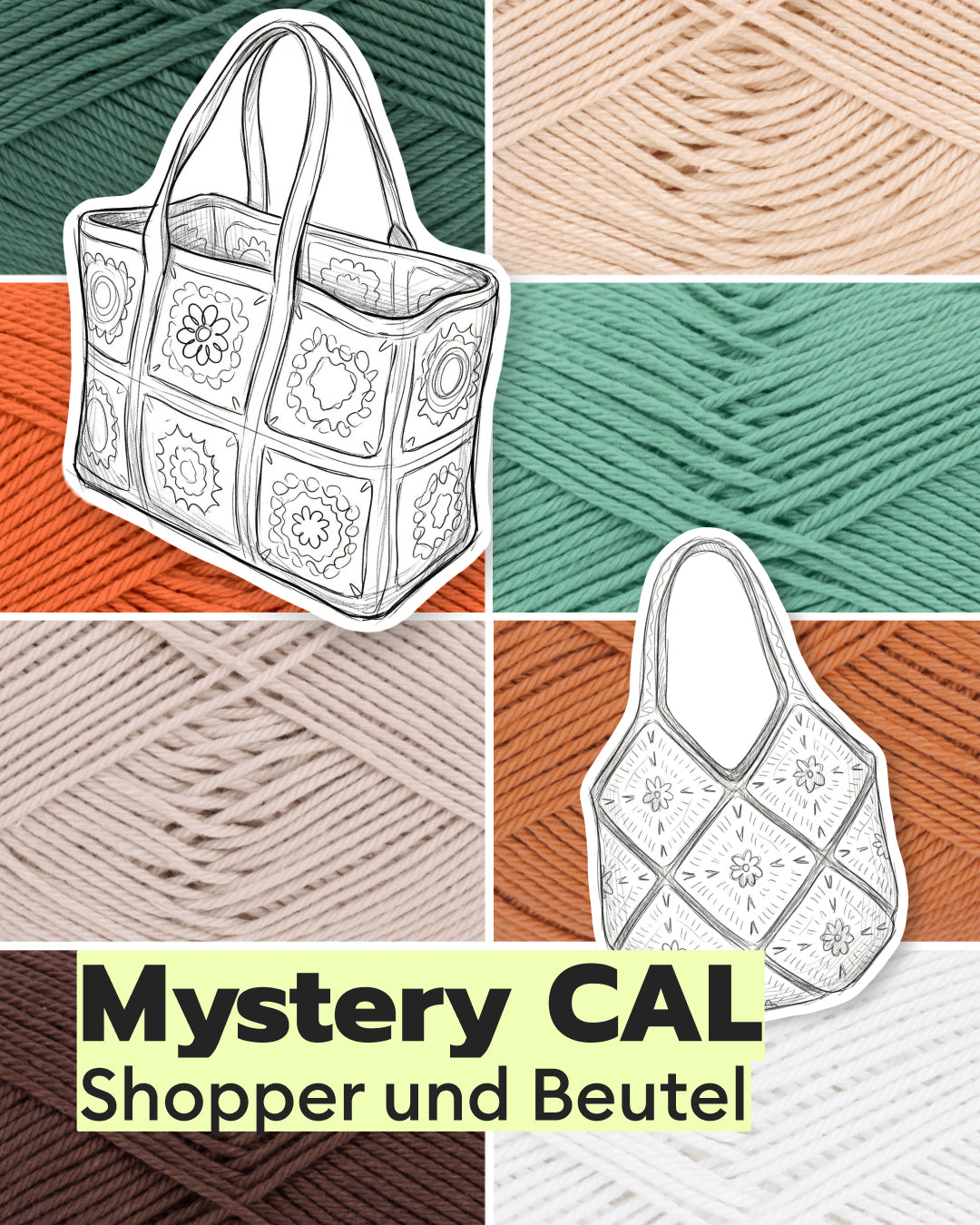 Crochet Set Shopper and Pouch Mystery Crochet Along